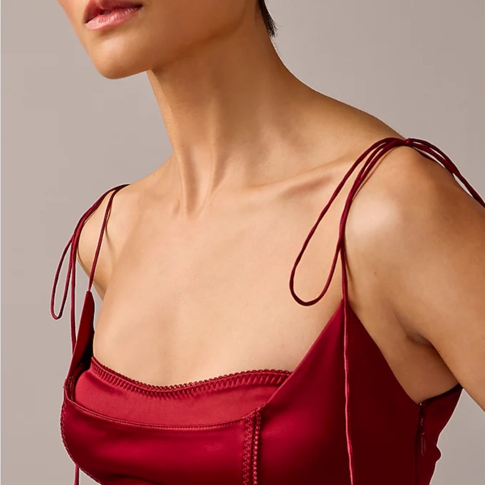 J. Crew x Anna October Red Side Slit Dress